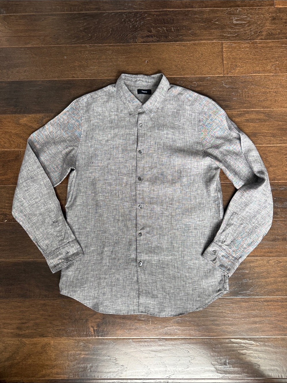 Men’s Theory Irving G linen button down shirt size Large